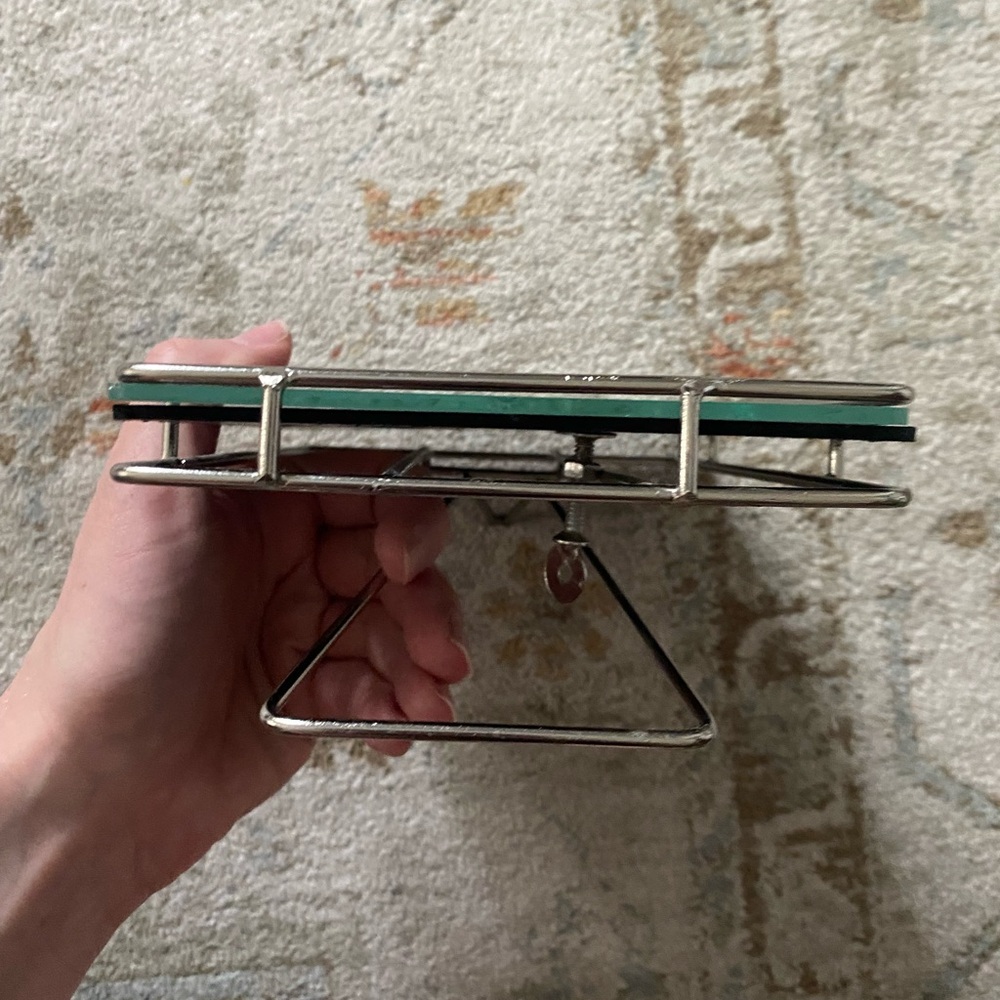 Silver and Green Metal Frame